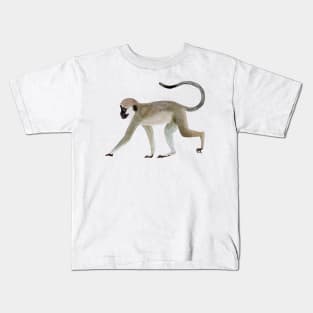 Vervet monkey hand painted watercolor Kids T-Shirt